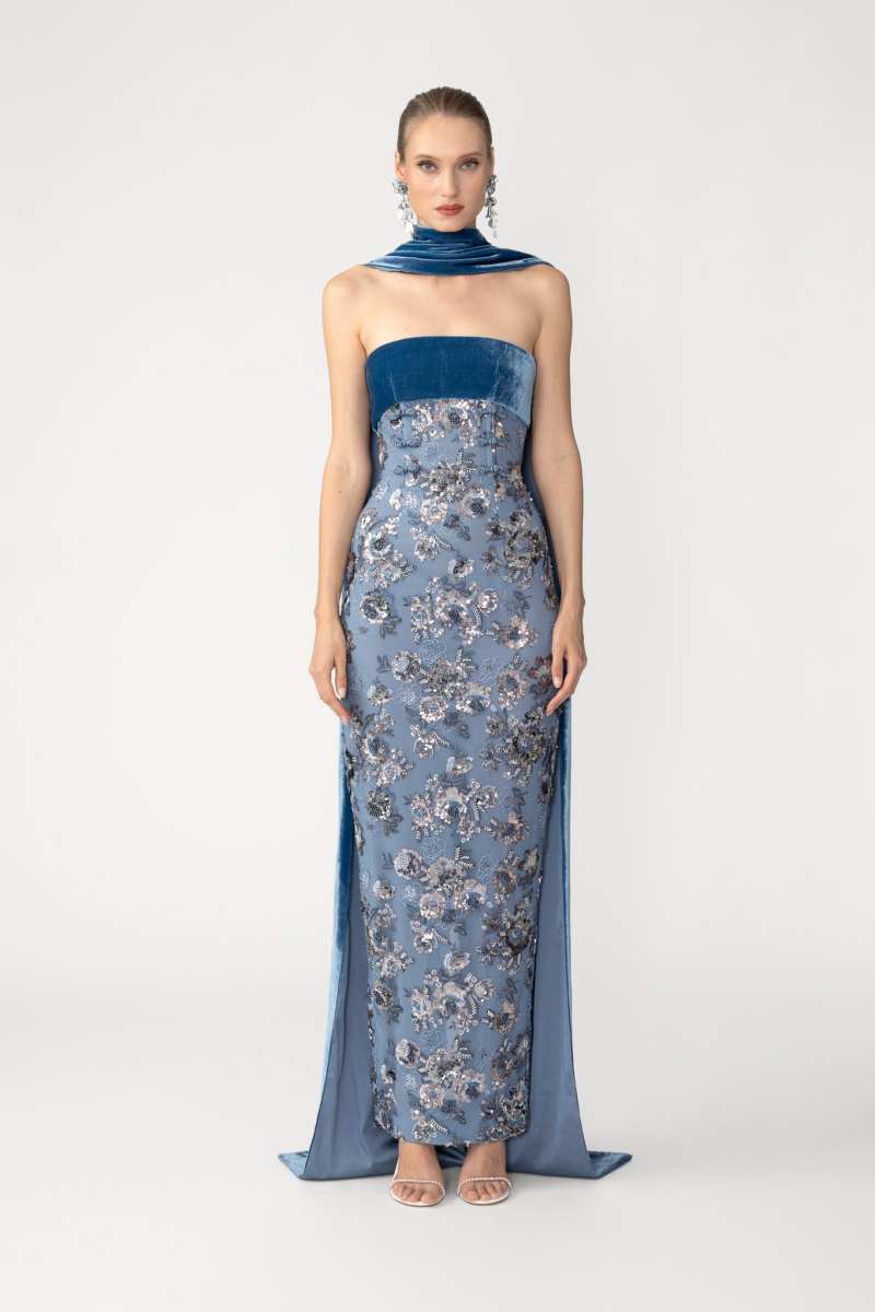 Adrian Embroidered Gown